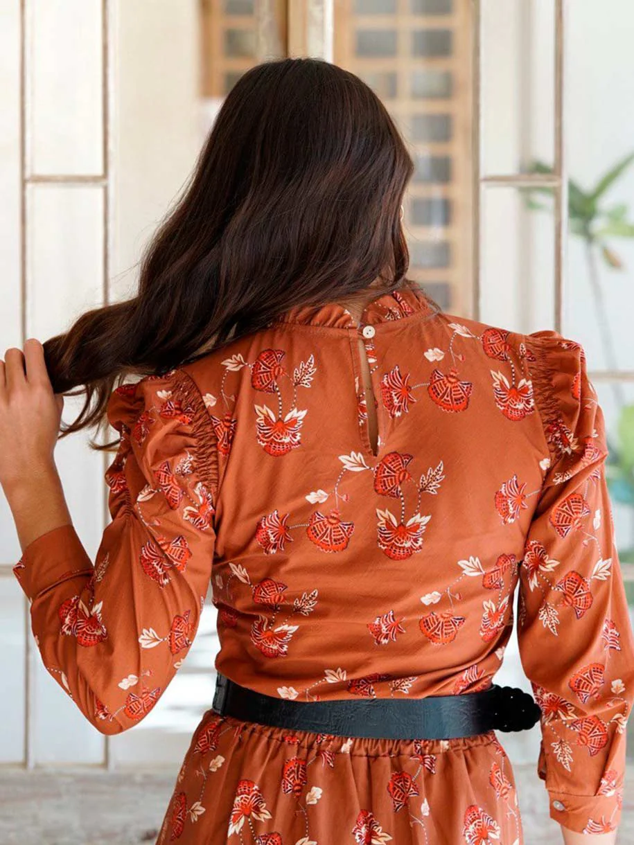 CAMISA FLORAL TERRACOTA - Image 4