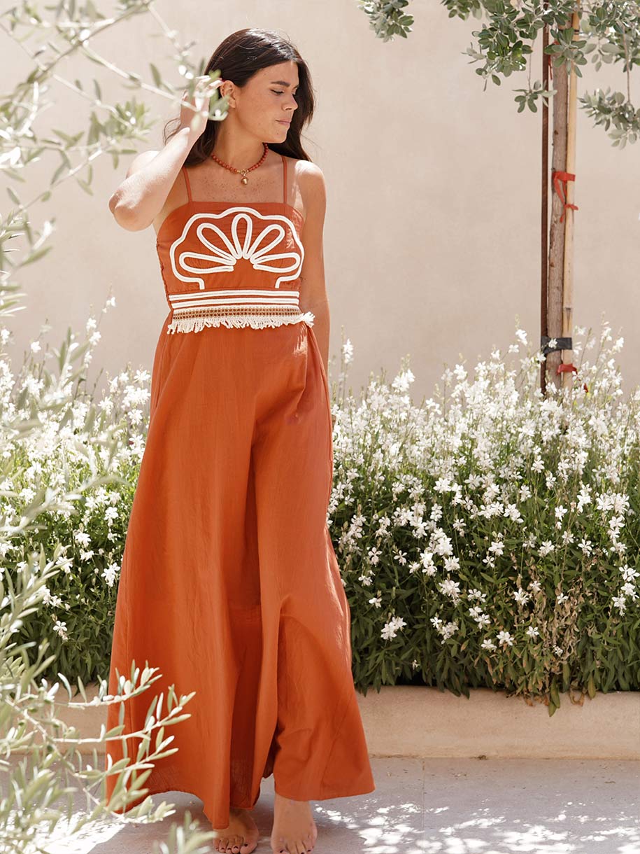 VESTIDO BORDADO CALABAZA
