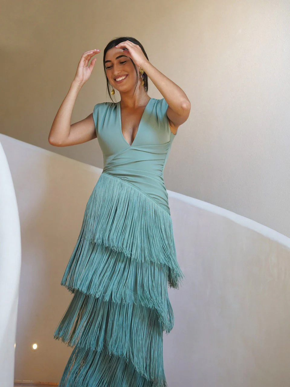 VESTIDO FLECOS SALVIA NOCHE - Image 3