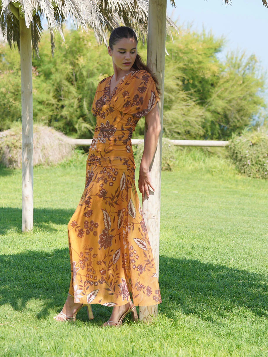 VESTIDO FLORES MOSTAZA - Image 4