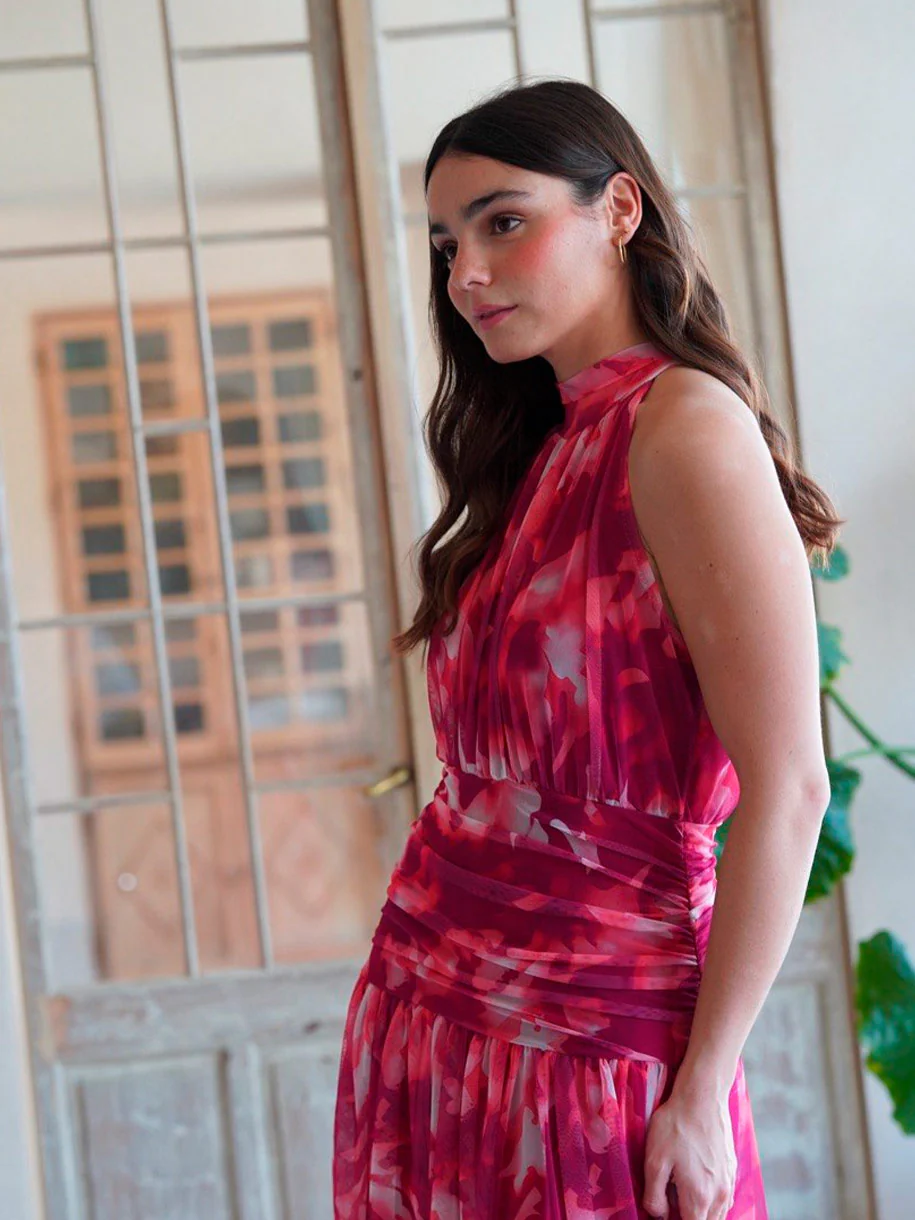VESTIDO HALTER FRUNCIDO ROSA - Image 8
