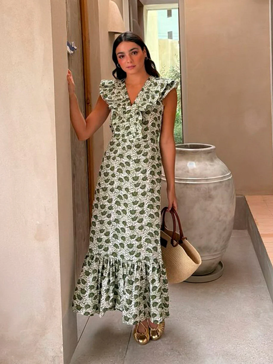 VESTIDO VOLANTE ESTAMPADO